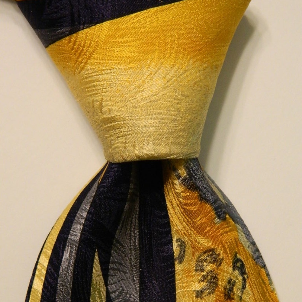 VITALIANO PANCALDI Men's Silk Necktie Blue/Yellow